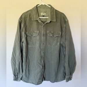 American Eagle Textured Solid Flannel Shirt, Size XL